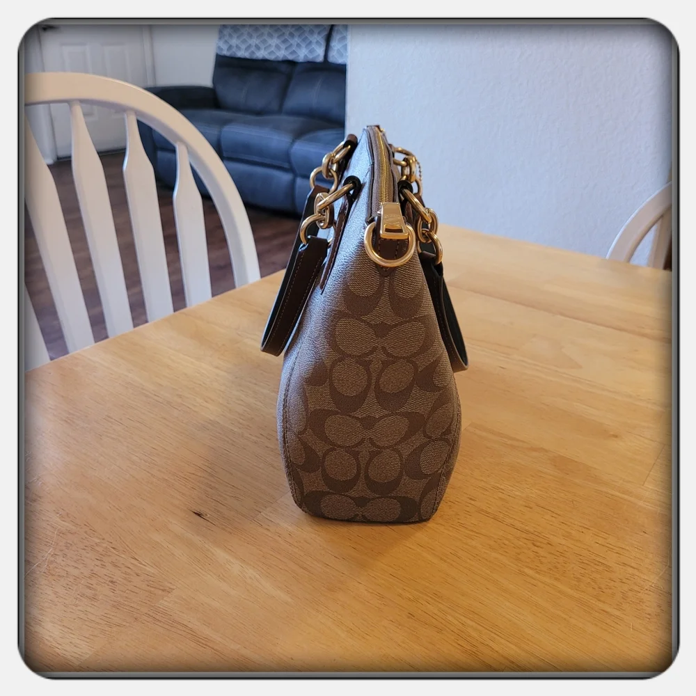 EUC Coach Khaki Small Kelsey Satchel